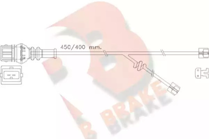 Сигнализатор, износ тормозных колодок R BRAKE 610355RB